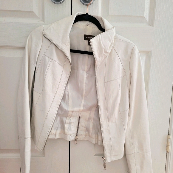 danier white leather jacket